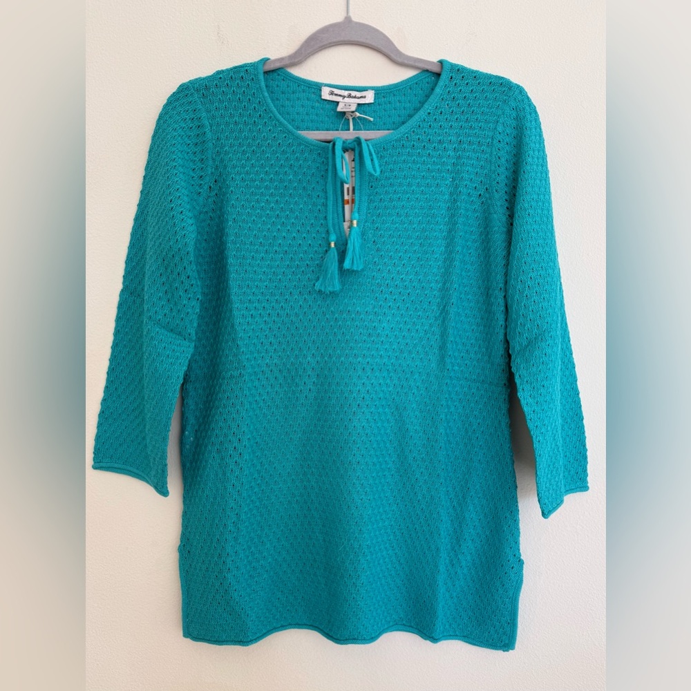 Tommy Bahama Lattice Stitch Tunic Sweater